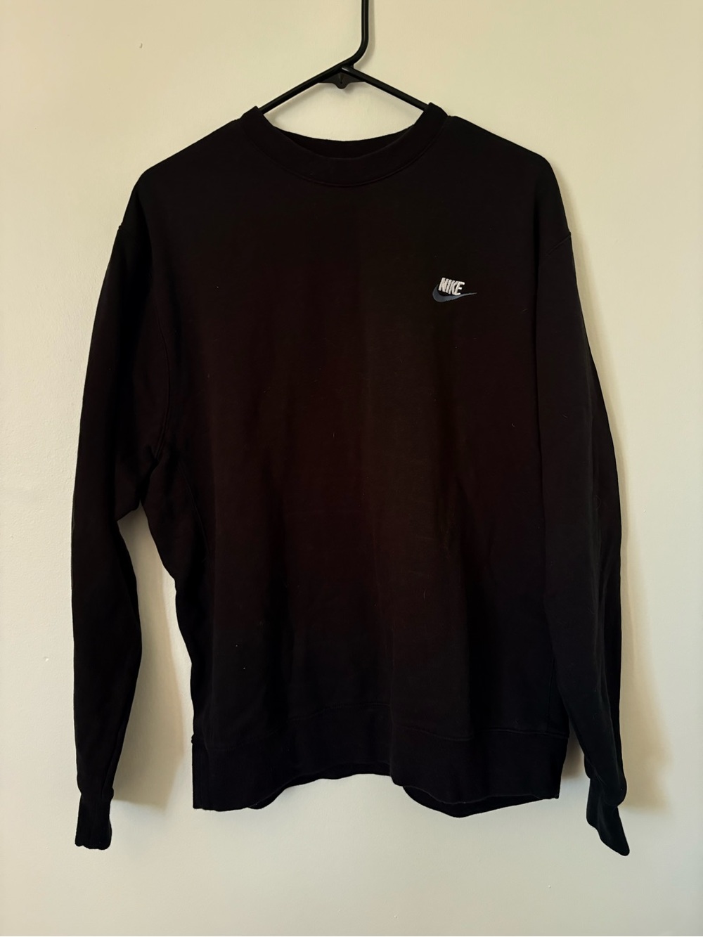 Nike Black Sweatshirt with White and Navy Swoosh